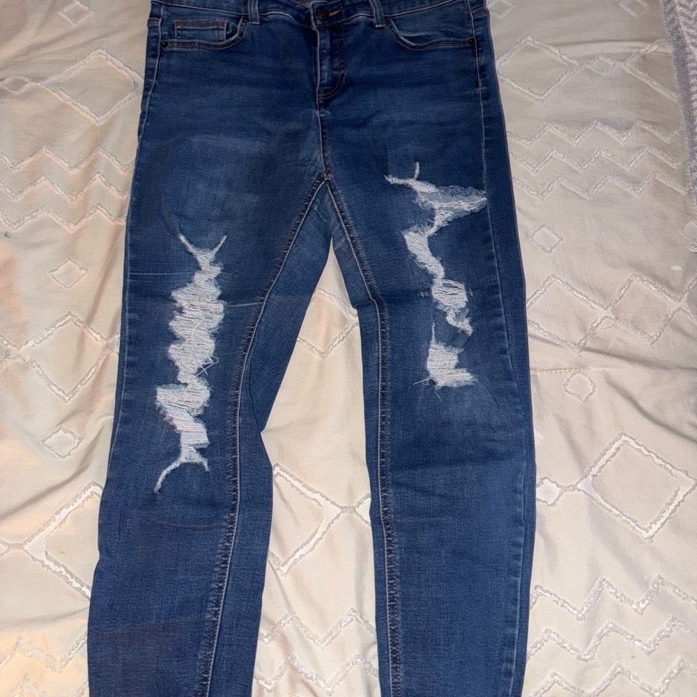 Wild Fable Blue Distressed Skinny Jeans